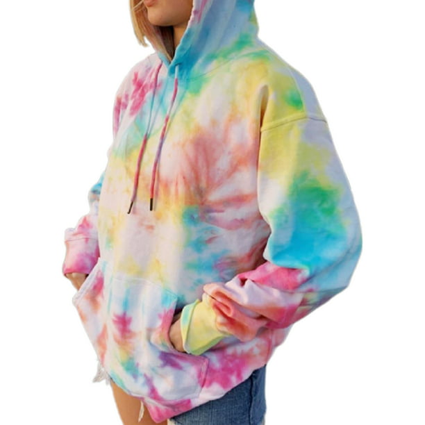 New Women Men 3D Print Casual Colorful Tie-dye Hoodies Pullover Adult Pullover 